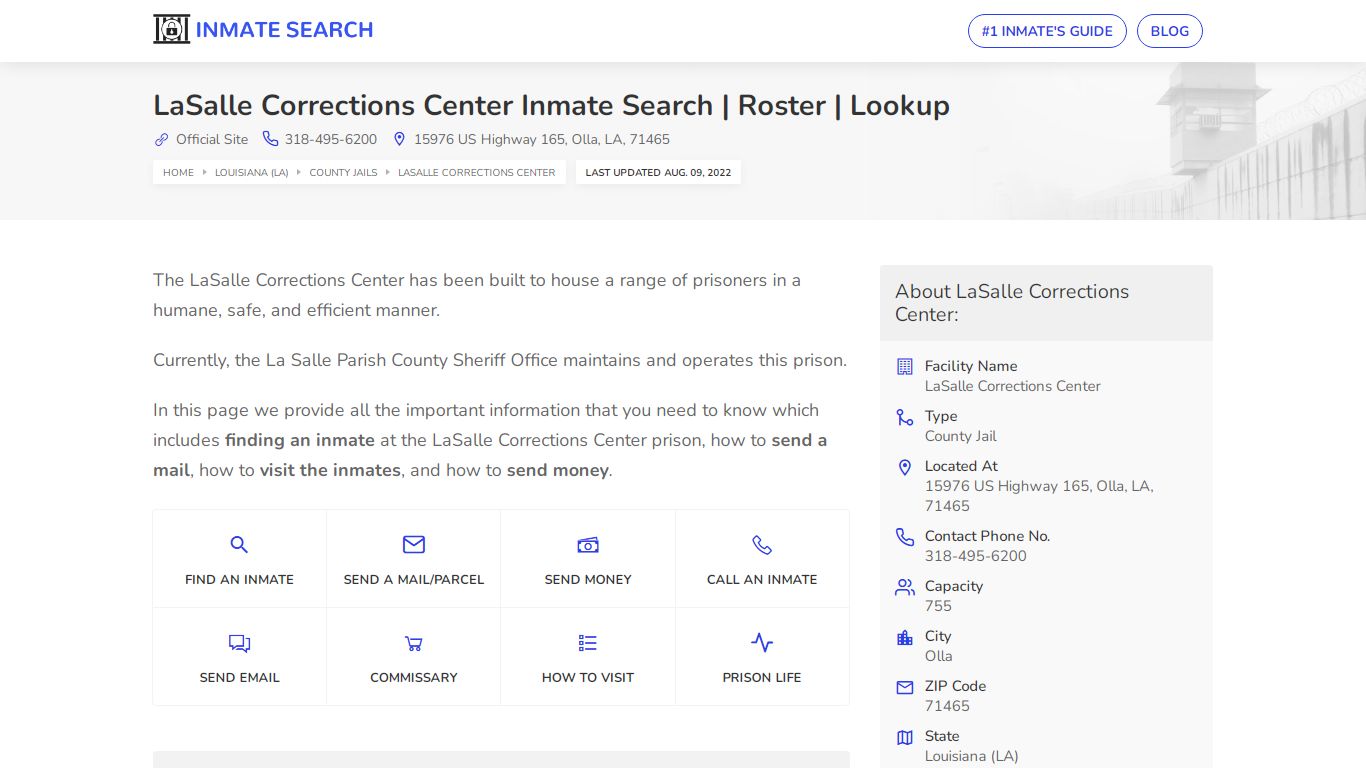 LaSalle Corrections Center Inmate Search | Roster | Lookup